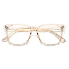 Square Transparent Amber Eyeglasses