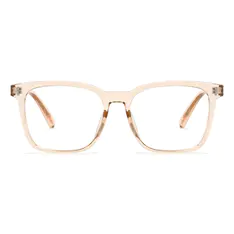 Square Transparent Amber Eyeglasses