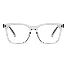 Square Transparent Gray Eyeglasses