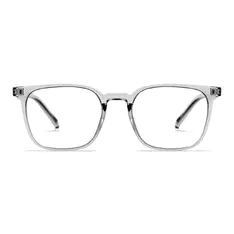 Square Transparent Gray Eyeglasses