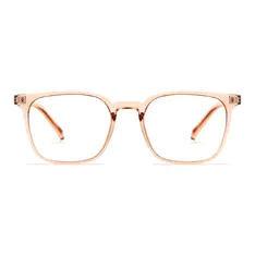 Square Transparent Amber Eyeglasses
