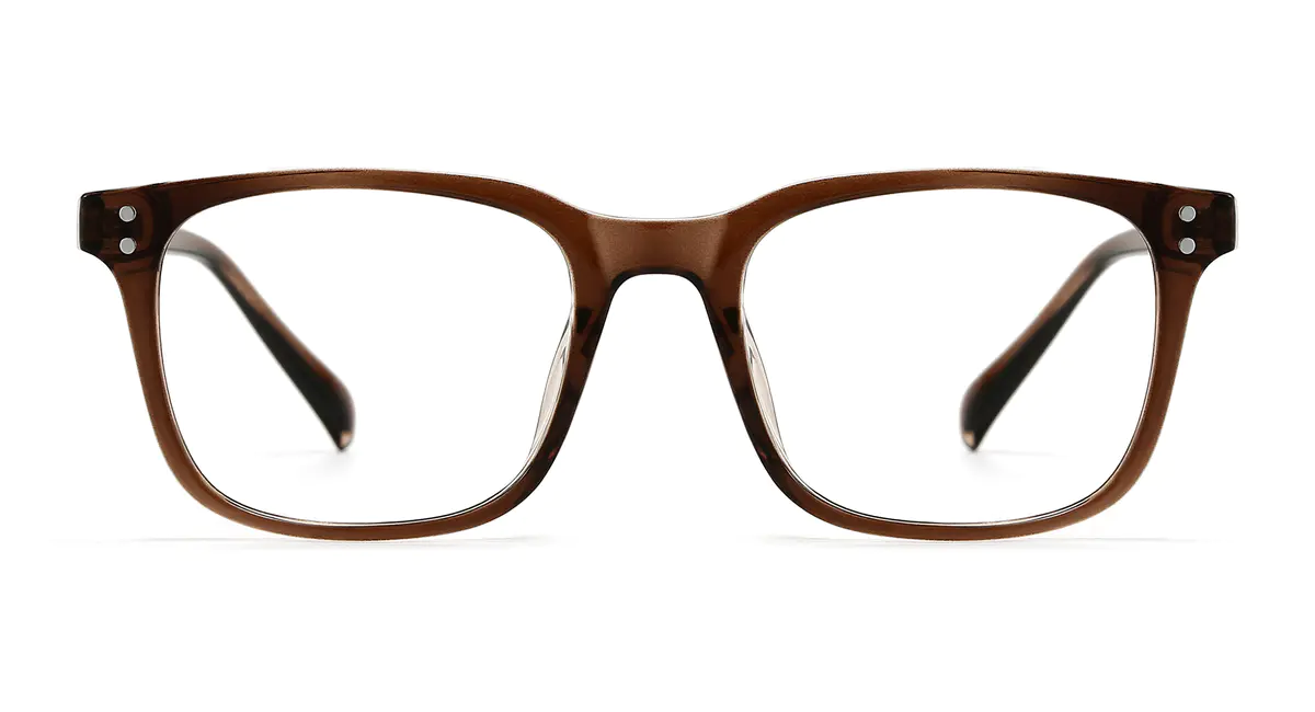 Rectangle Brown/Clear Eyeglasses