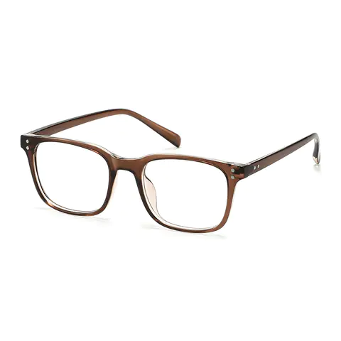 Rectangle Brown/Clear Eyeglasses