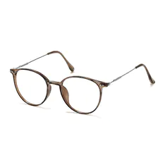 Round Transparent Brown Eyeglasses