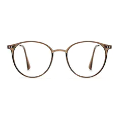 Round Transparent Brown Eyeglasses