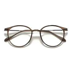 Round Transparent Brown Eyeglasses