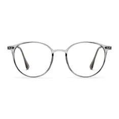 Round Transparent Gray Eyeglasses