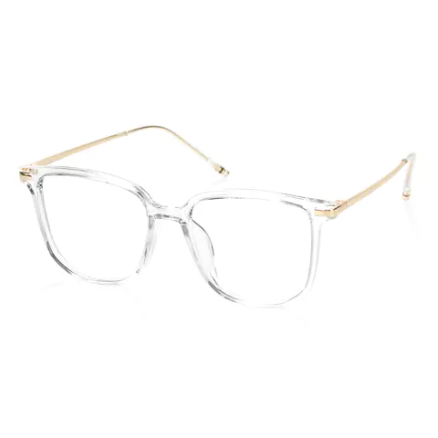 Square Clear/Gold Eyeglasses