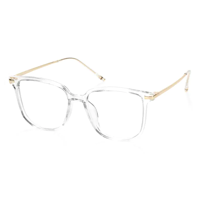 Square Clear/Gold Eyeglasses