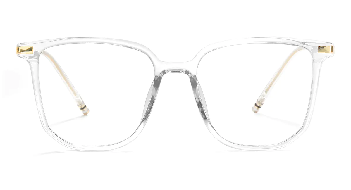 Square Clear/Gold Eyeglasses