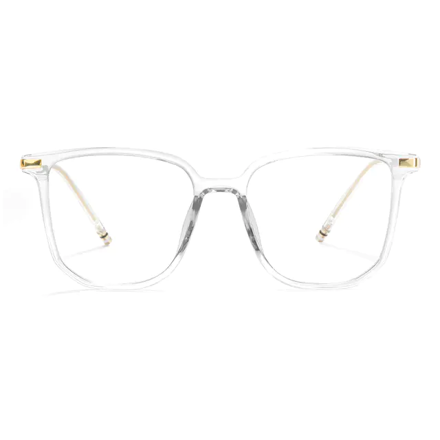 Square Clear/Gold Eyeglasses
