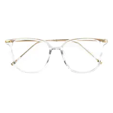 Square Clear/Gold Eyeglasses