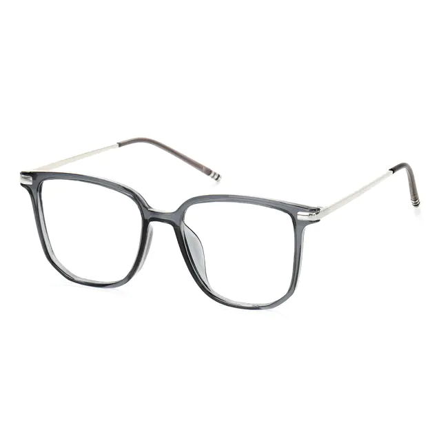 Square Transparent Gray/Silver Eyeglasses