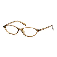Oval Transparent Brown Eyeglasses