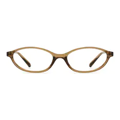 Oval Transparent Brown Eyeglasses