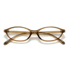 Oval Transparent Brown Eyeglasses