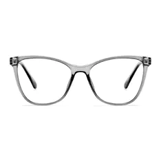 Cat-eye Transparent Gray Eyeglasses