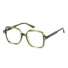 Square Transparent Green Eyeglasses