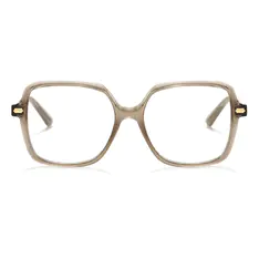 Square Transparent Brown Eyeglasses