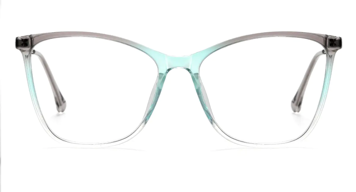 Square Transparent Blue/Gray Eyeglasses