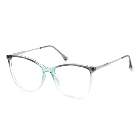 Square Transparent Blue/Gray Eyeglasses