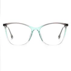Square Transparent Blue/Gray Eyeglasses
