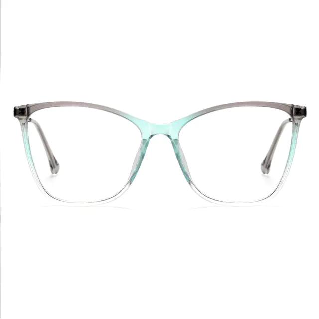 Square Transparent Blue/Gray Eyeglasses