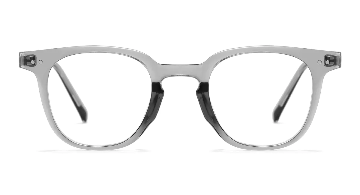 Square Transparent Gray Eyeglasses