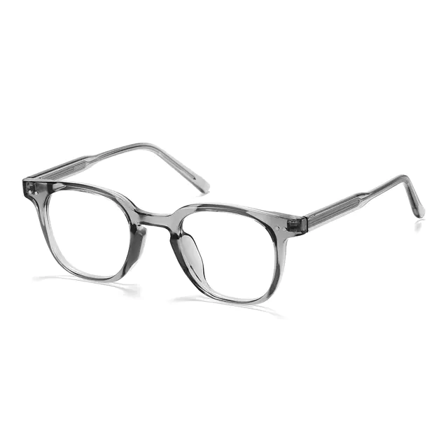 Square Transparent Gray Eyeglasses