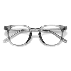 Square Transparent Gray Eyeglasses