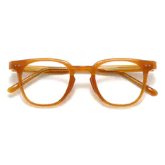 Square Transparent Orange Eyeglasses