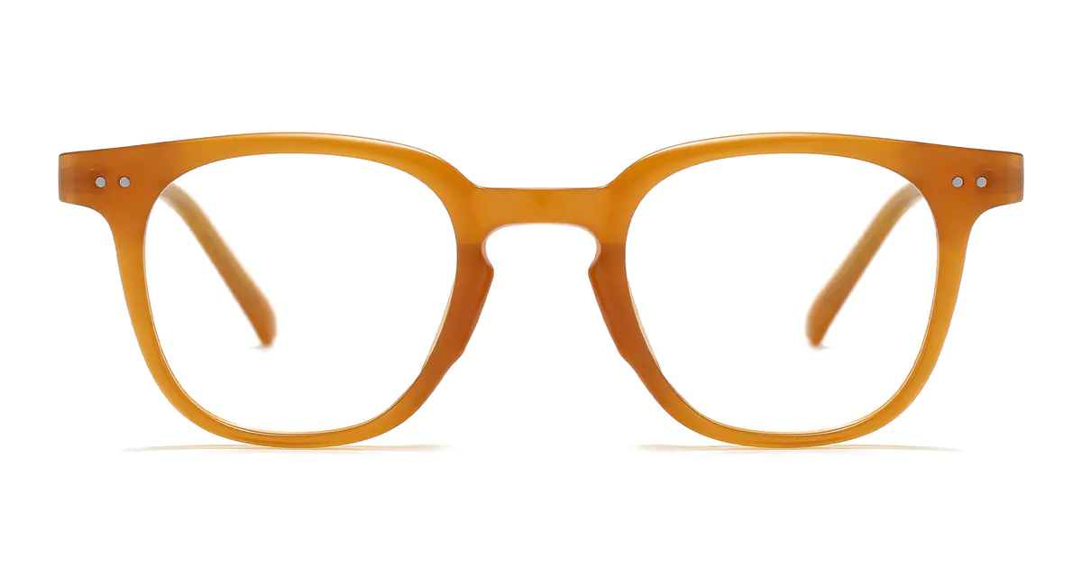 Square Transparent Orange Eyeglasses