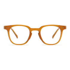 Square Transparent Orange Eyeglasses