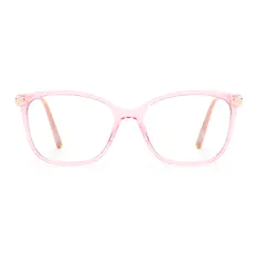 Rectangle Transparent Pink Eyeglasses