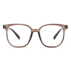 Square Transparent Brown Eyeglasses