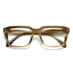 Rectangle Brown Striped Eyeglasses