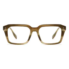 Rectangle Brown Striped Eyeglasses