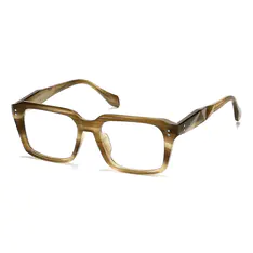 Rectangle Brown Striped Eyeglasses