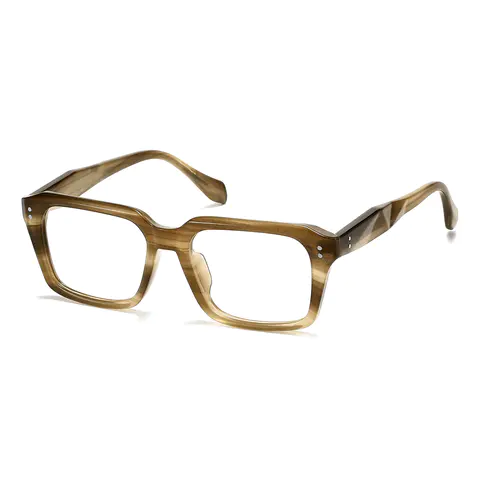 Rectangle Brown Striped Eyeglasses