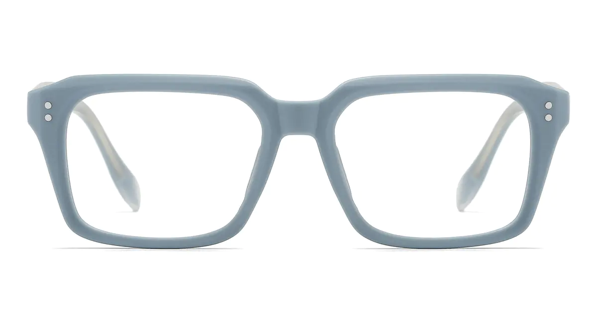 Rectangle Matte Blue Eyeglasses