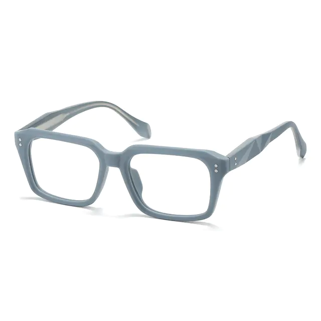 Rectangle Matte Blue Eyeglasses