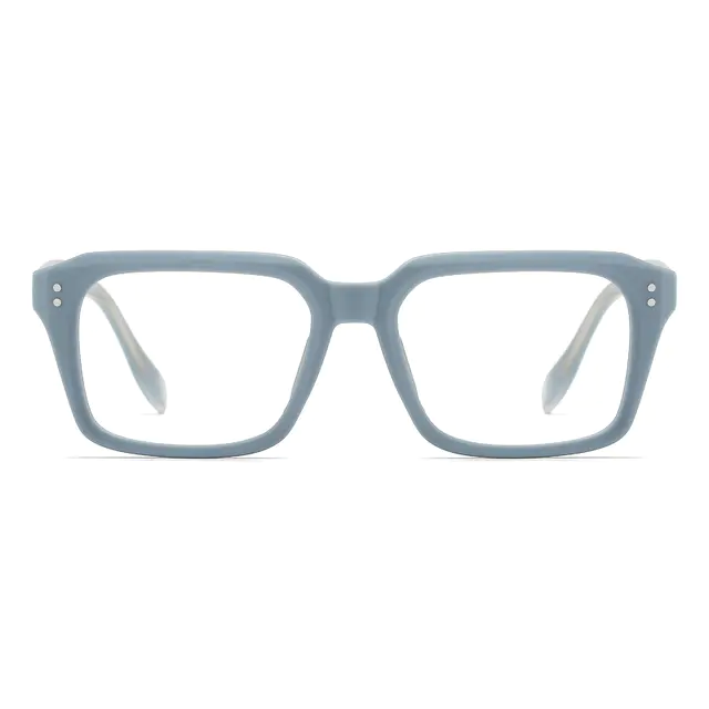 Rectangle Matte Blue Eyeglasses
