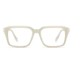 Rectangle Matte White Eyeglasses