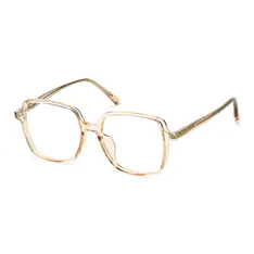 Square Transparent Amber Eyeglasses