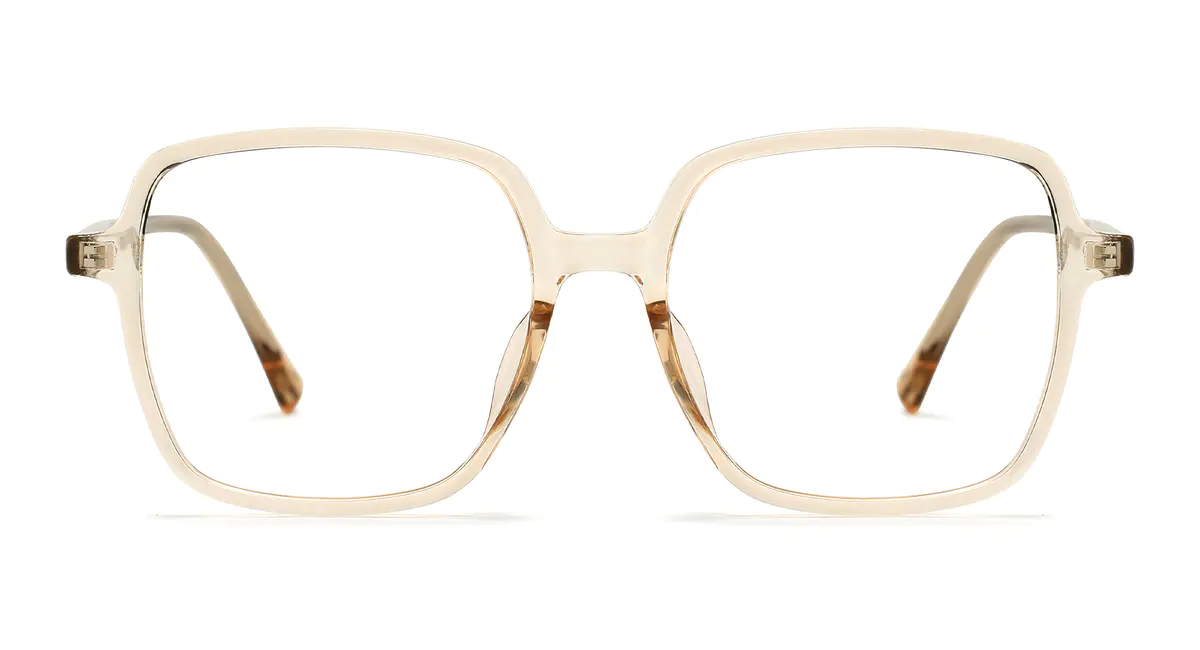 Square Transparent Amber Eyeglasses