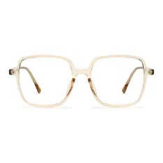 Square Transparent Amber Eyeglasses