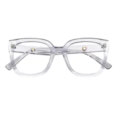 Square Transparent Gray Eyeglasses