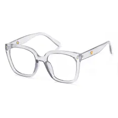 Square Transparent Gray Eyeglasses