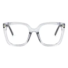 Square Transparent Gray Eyeglasses