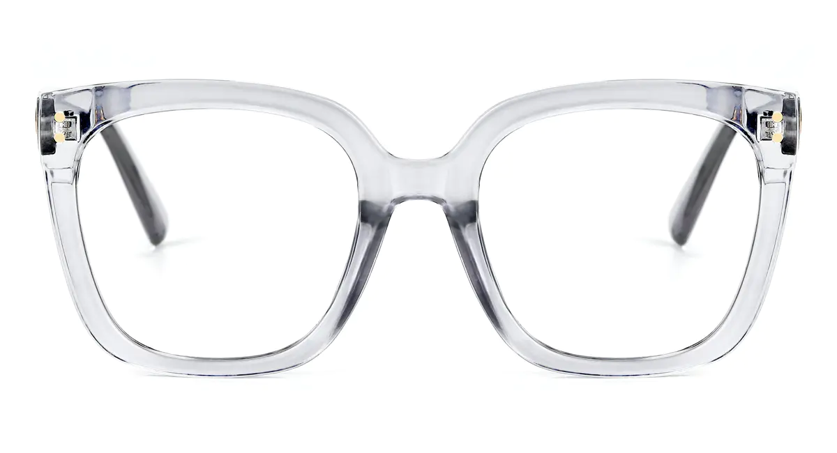 Square Transparent Gray Eyeglasses